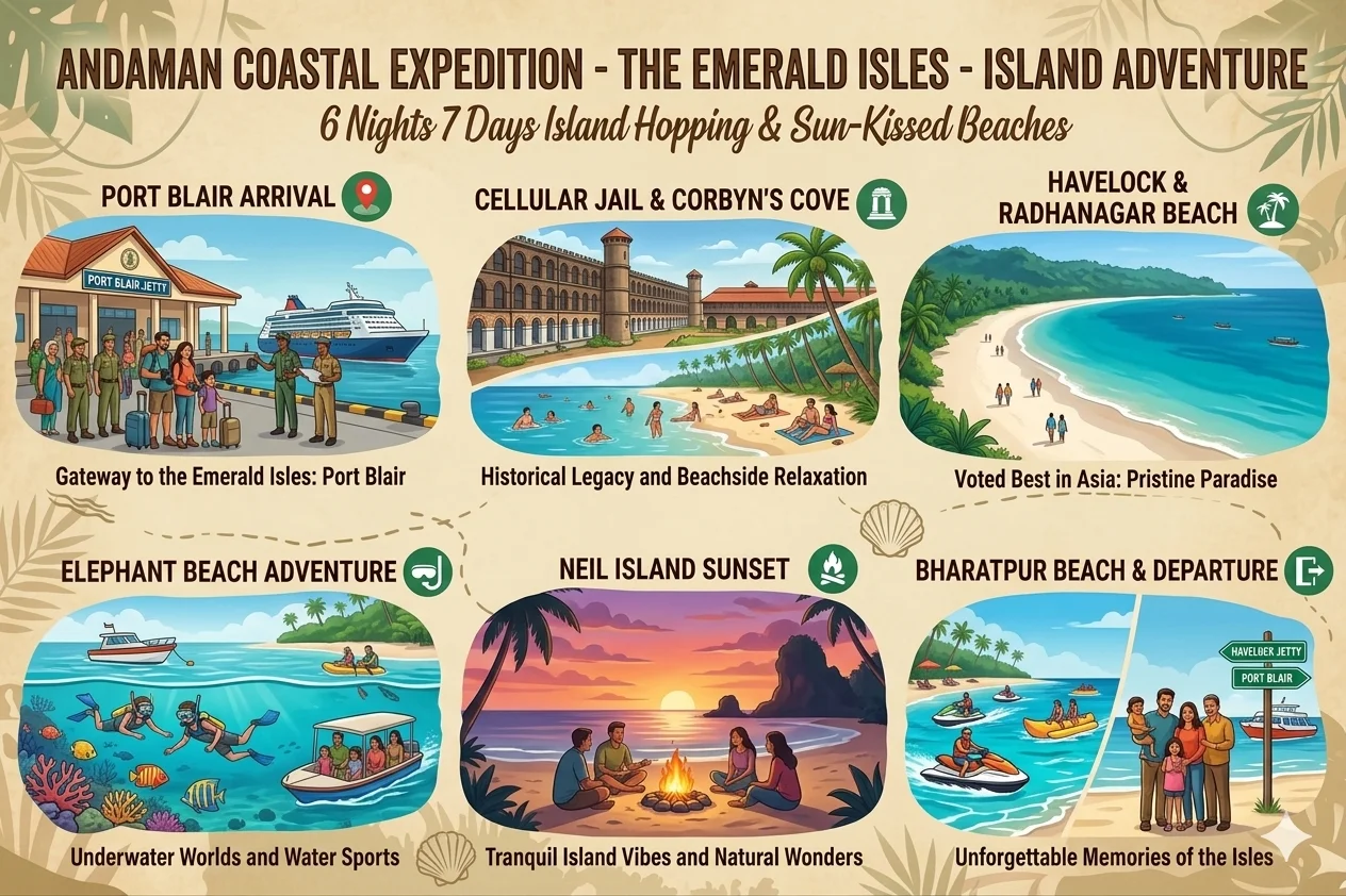 andaman group tour package 6 days port blair havelock neil island