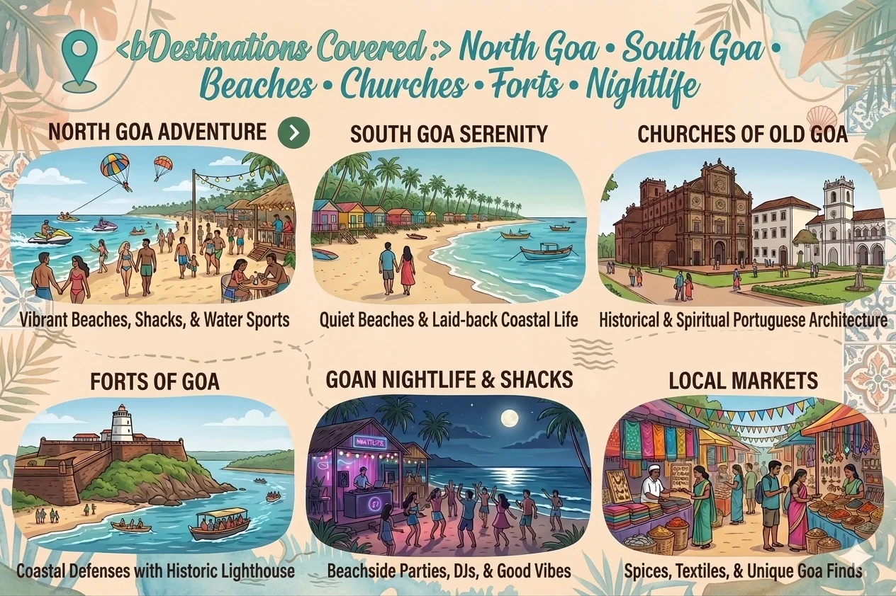 goa tour package 4 days north south
