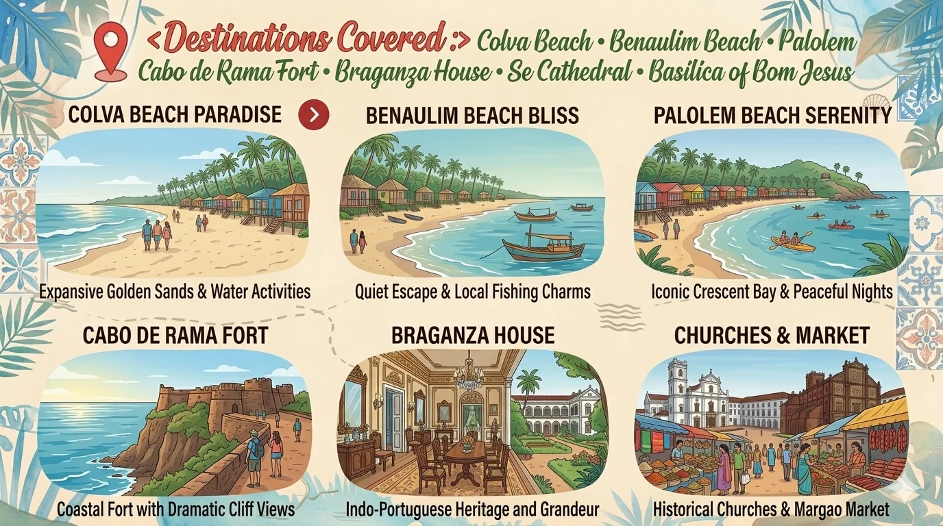 north goa tour package 3 nights 4 days beaches nightlife forts