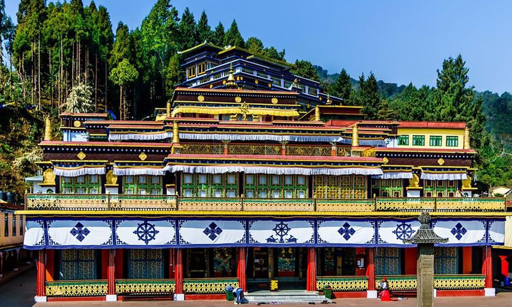 Rumtek Monastery golden roof overlooking Gangtok valley – Buddhist heritage in Sikkim